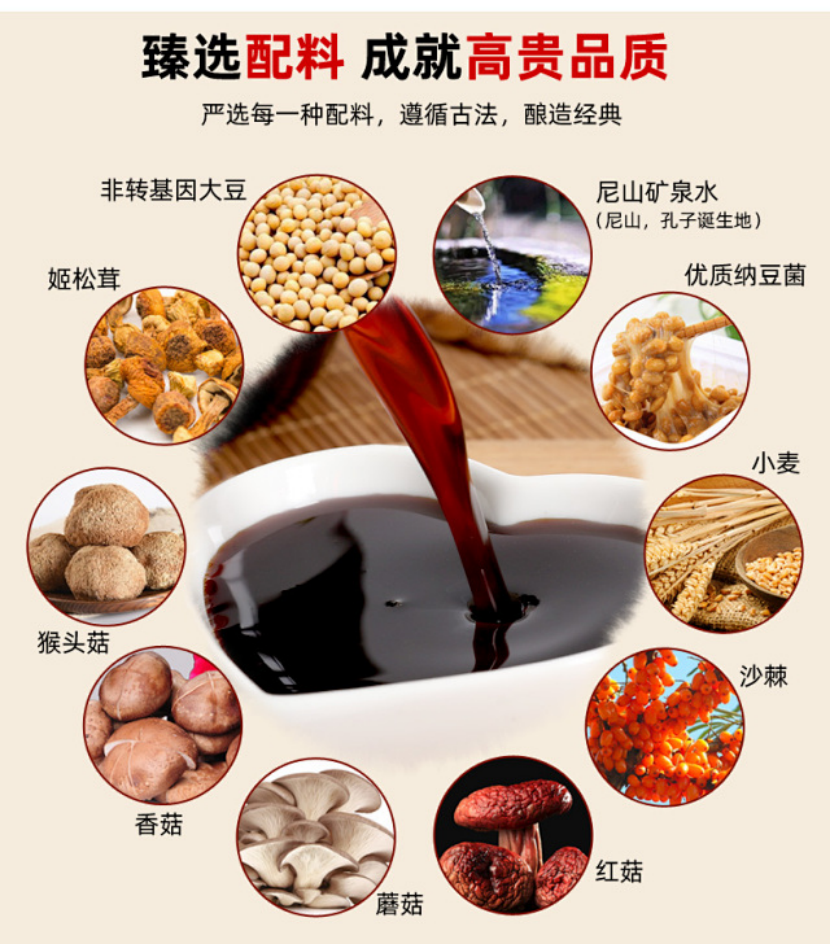 【产品简介】素心缘黄豆酿造头道特级酱油